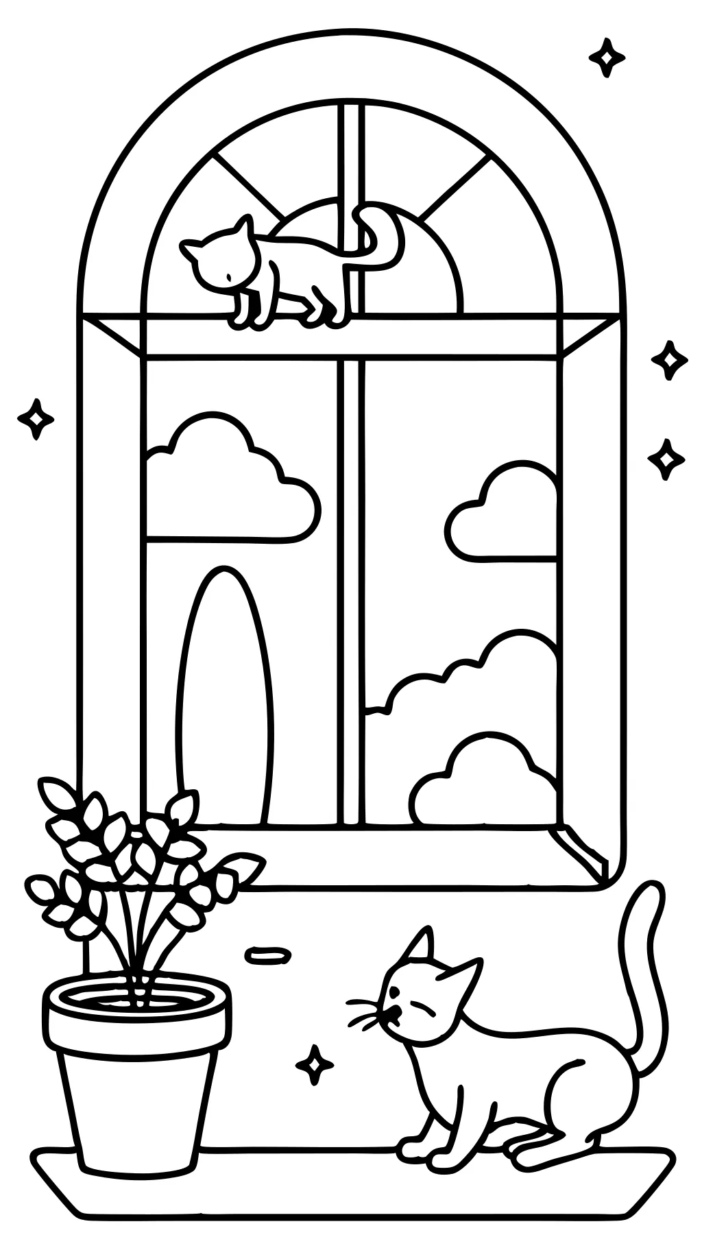 cat dog coloring page